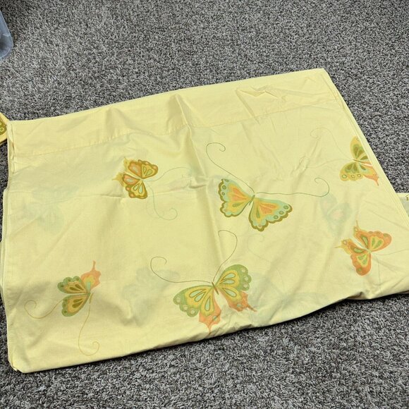 Vtg 60s 70s Hanae Mori 3 Pc Twin Sheet Set Butterfly Yellow MCM Retro Hippie - Picture 6 of 8